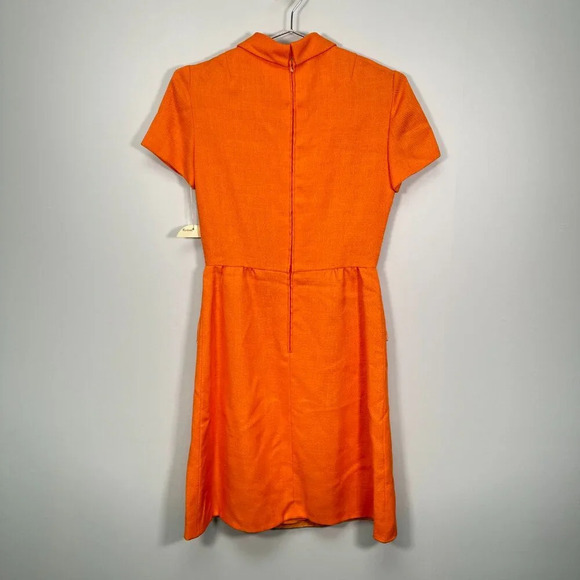 Vintage Deadstock Orange A line Collared Dress 12 - Picture 5 of 6